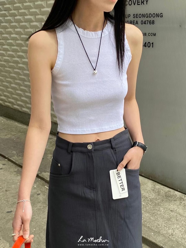 拼接滾邊寬肩背心